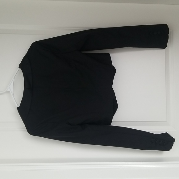 Black Cropped Blazer Jacket - Picture 3 of 7